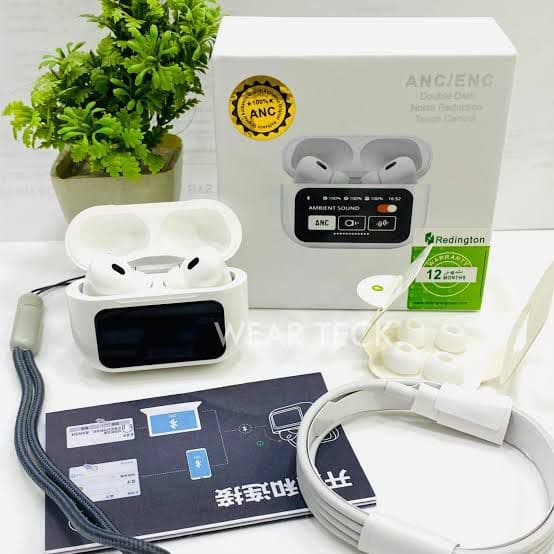 A9 PRO WHITE HIGH QUALITY WITH (ANC) ACTIVE NOISE CANCELLATION WORKING WITH LANYARD CABLE TYPE C TO TYPE C BOX🔥🔥❤️❤️☺️☺️😍😍  