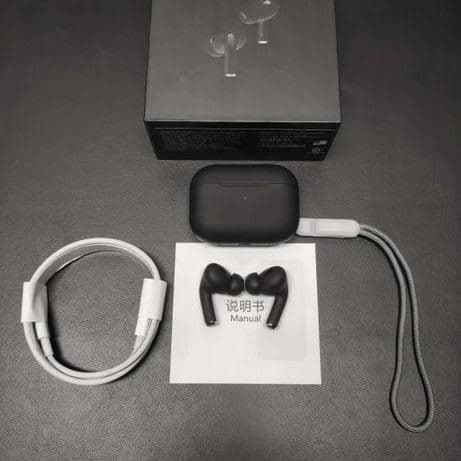   AIR PODS PRO 2 BLACK HIGH QUALITY WITH BUZZER LANYARD  (CABLE) TYPE C TO TYPE C  thumbnail 2