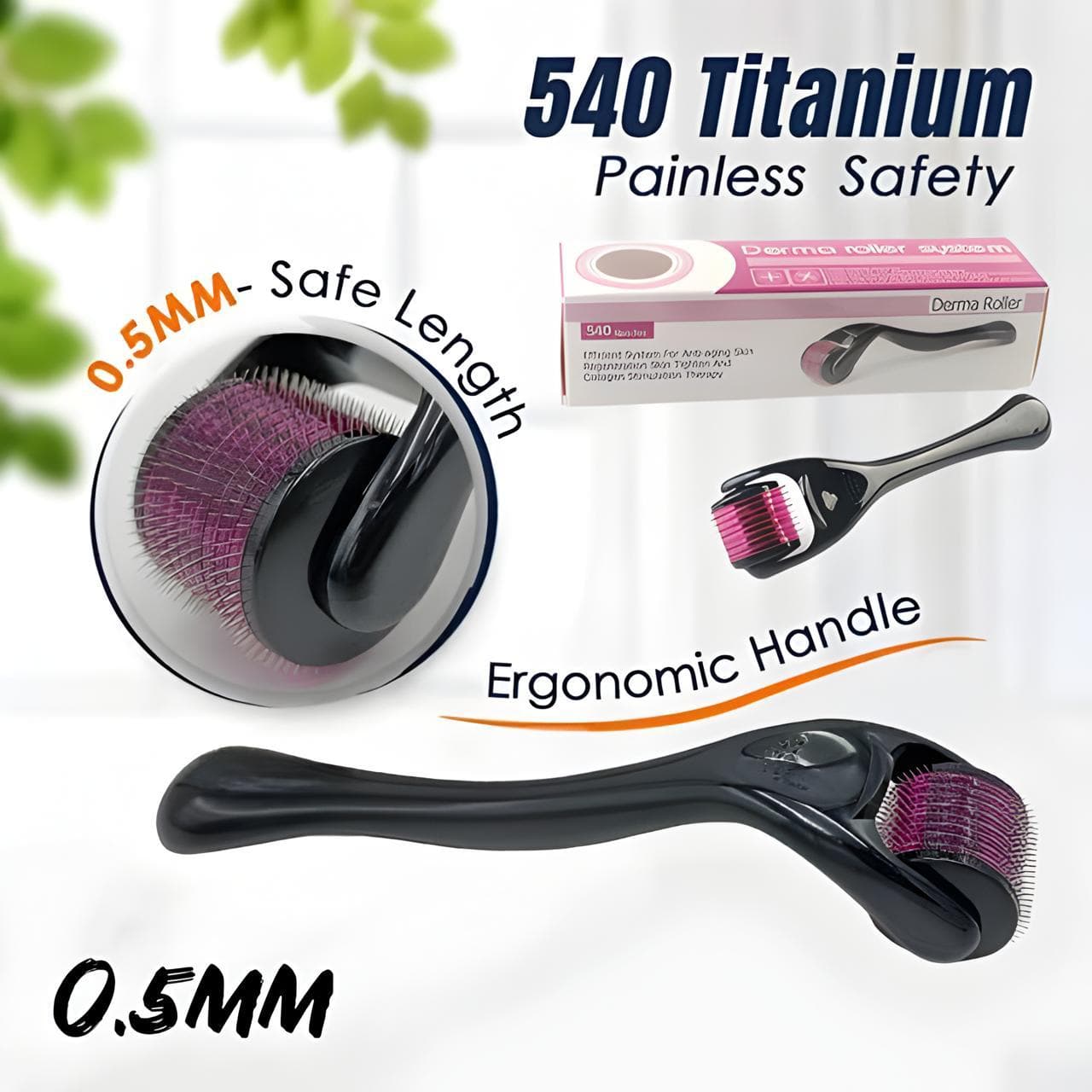 *Titanium Needles Derma Roller with Box 0.5mm Length Discount On Quantity